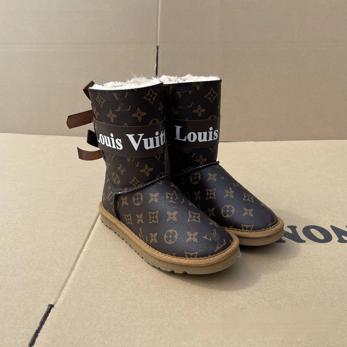 L Women's Mid-Calf Bow Snow Boots 1025102902
