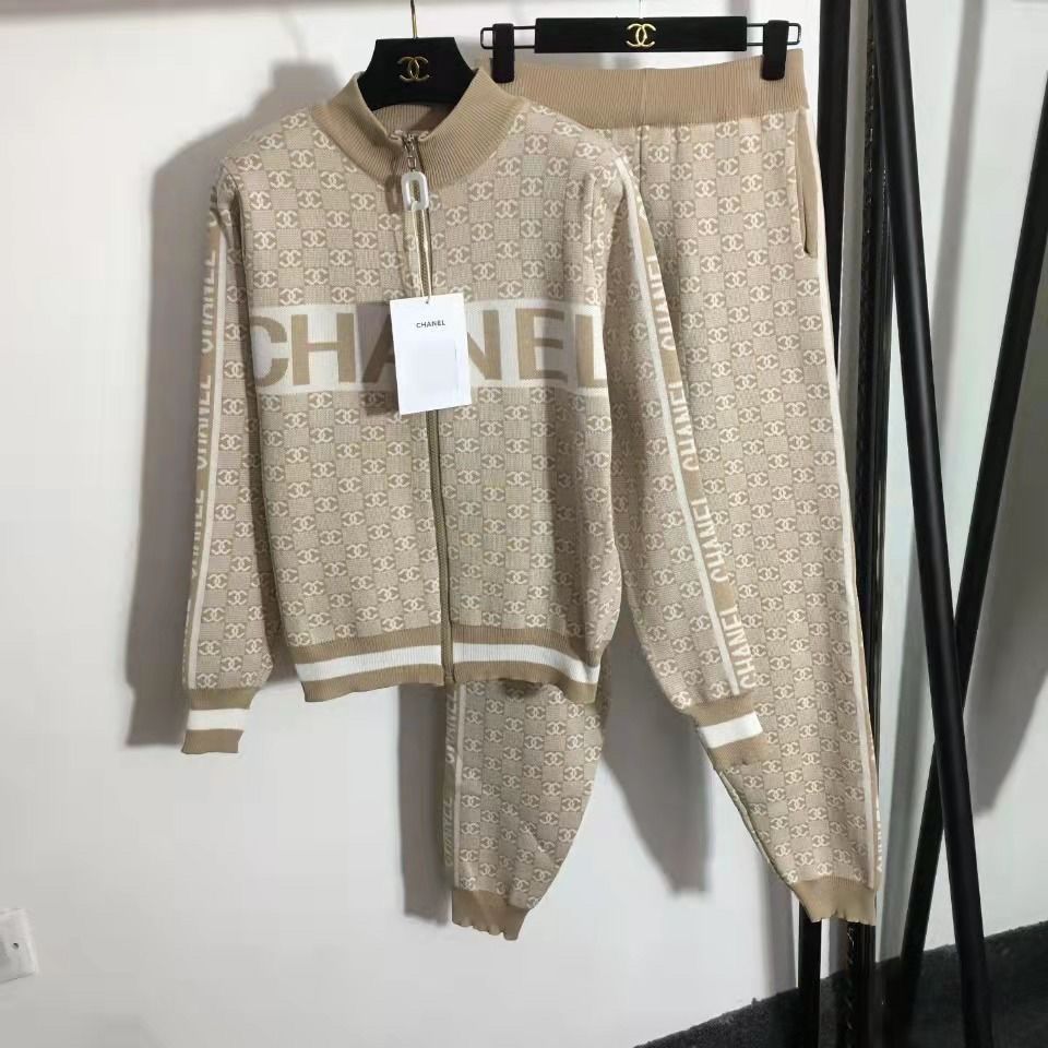 Fashion casual sports hooded knit suit PD1023081725