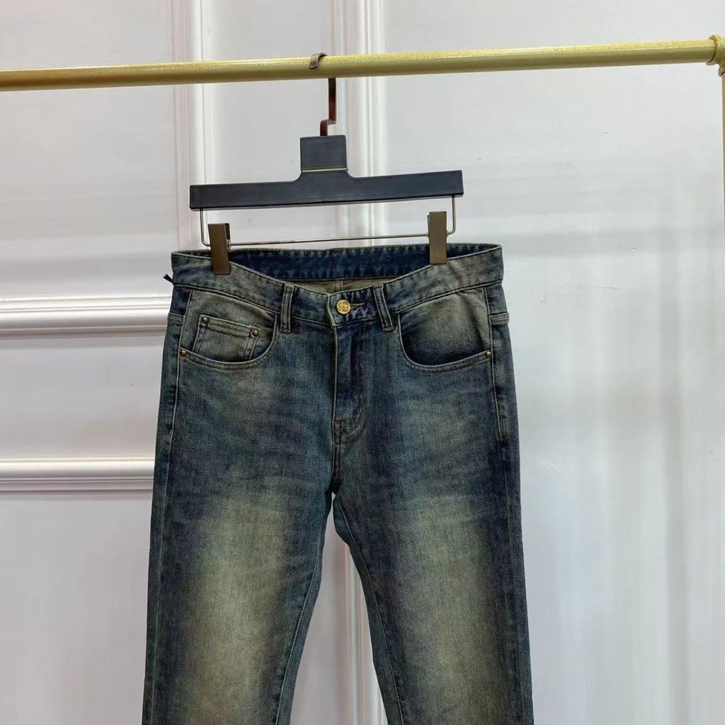 Simple Washed Stretch Pants Slim Fit Jeans 0426031301