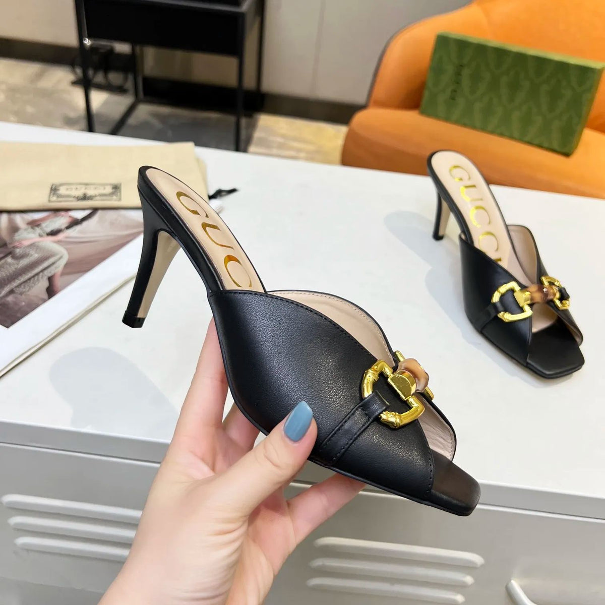 New Fashion Metal Horsebit Heeled Sandals XC04071102