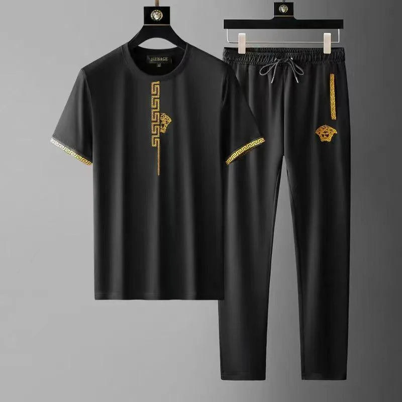 Men's Sports Suit Light Luxury Round Neck Short Sleeve 1024060612