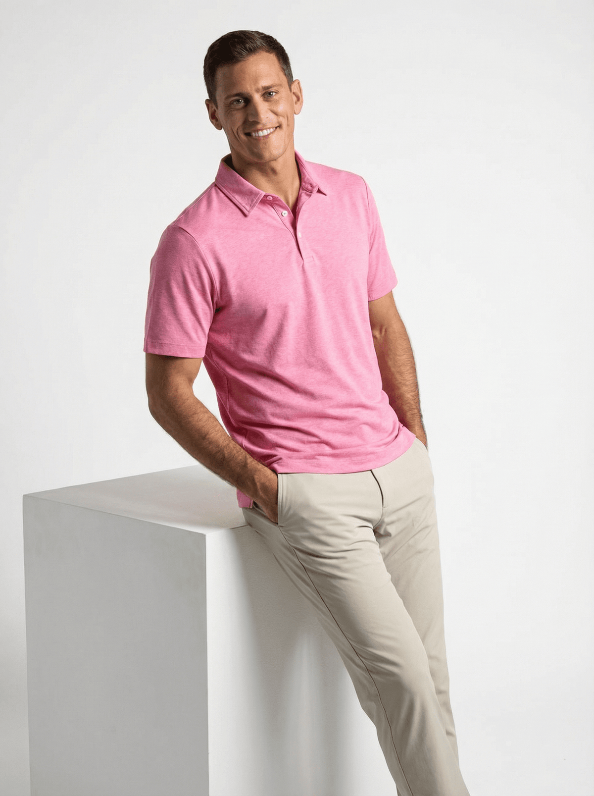 Men's 3 Button Pique Polo