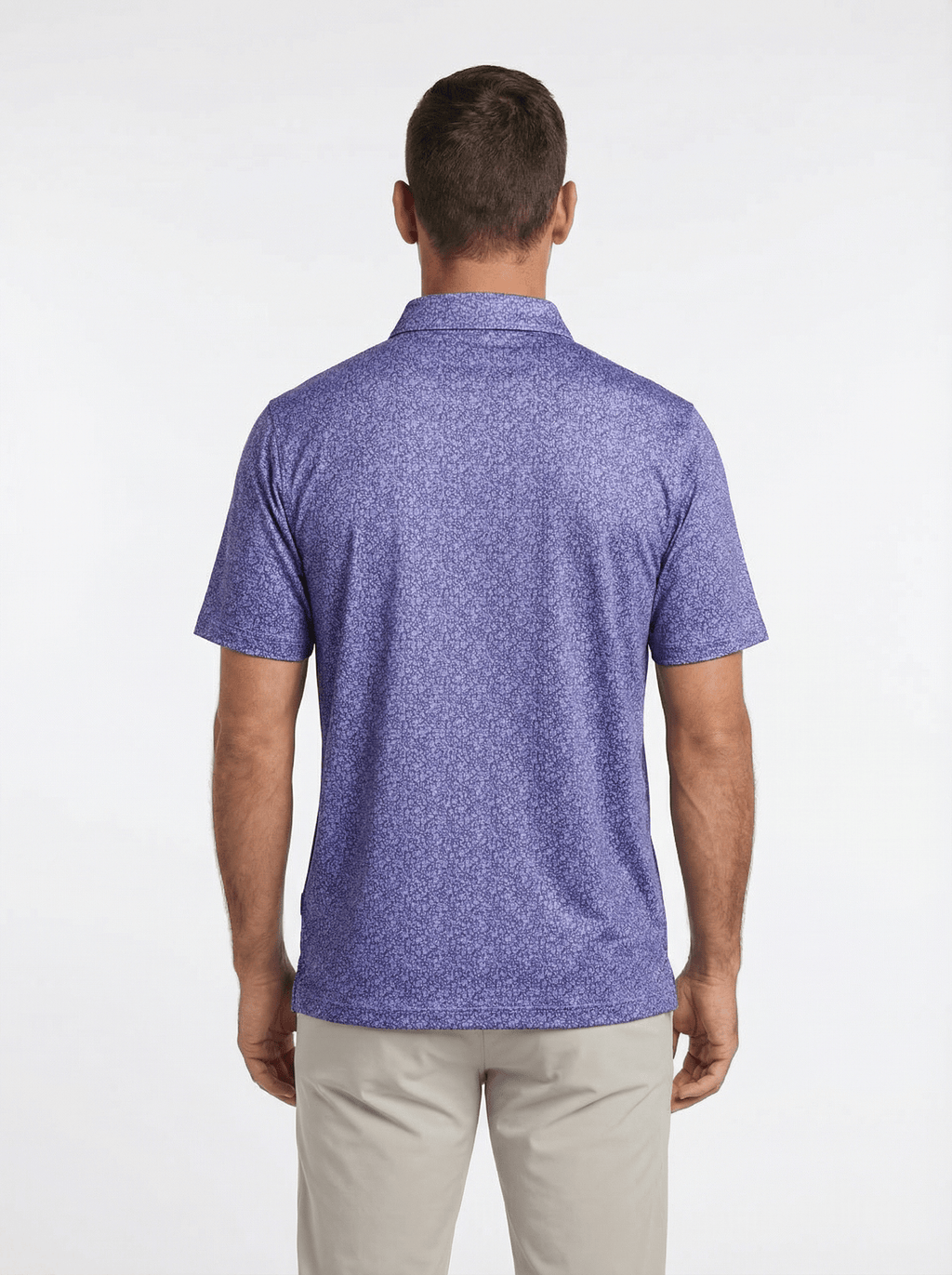 Men's 3 Button Lavender Floral Polo with SwingFree™ Performance