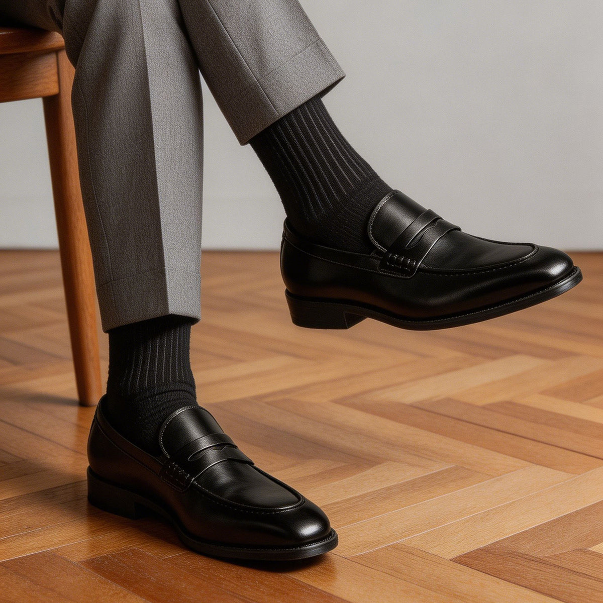 Men's Genuine Leather Dress Shoes – Breathable Business-Casual Loafers