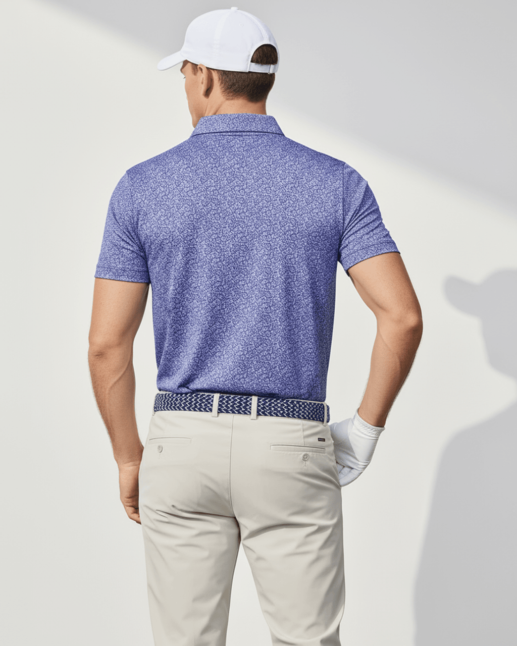 Men's 3 Button Lavender Floral Polo with SwingFree™ Performance