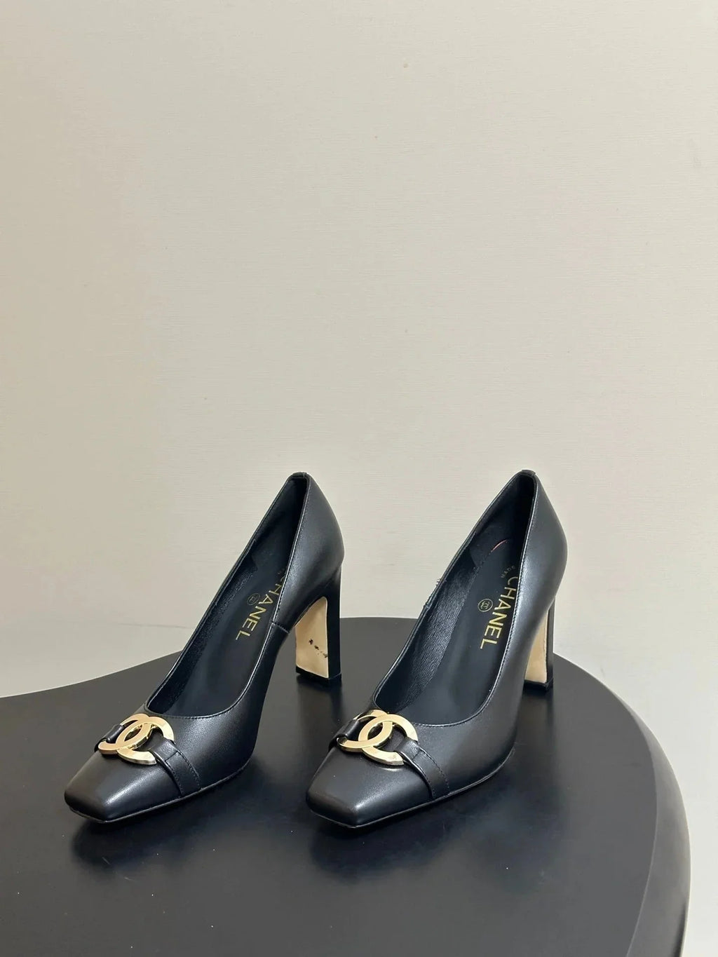 CHA  2026 Chunky High Heels Leather Sheepskin 834665