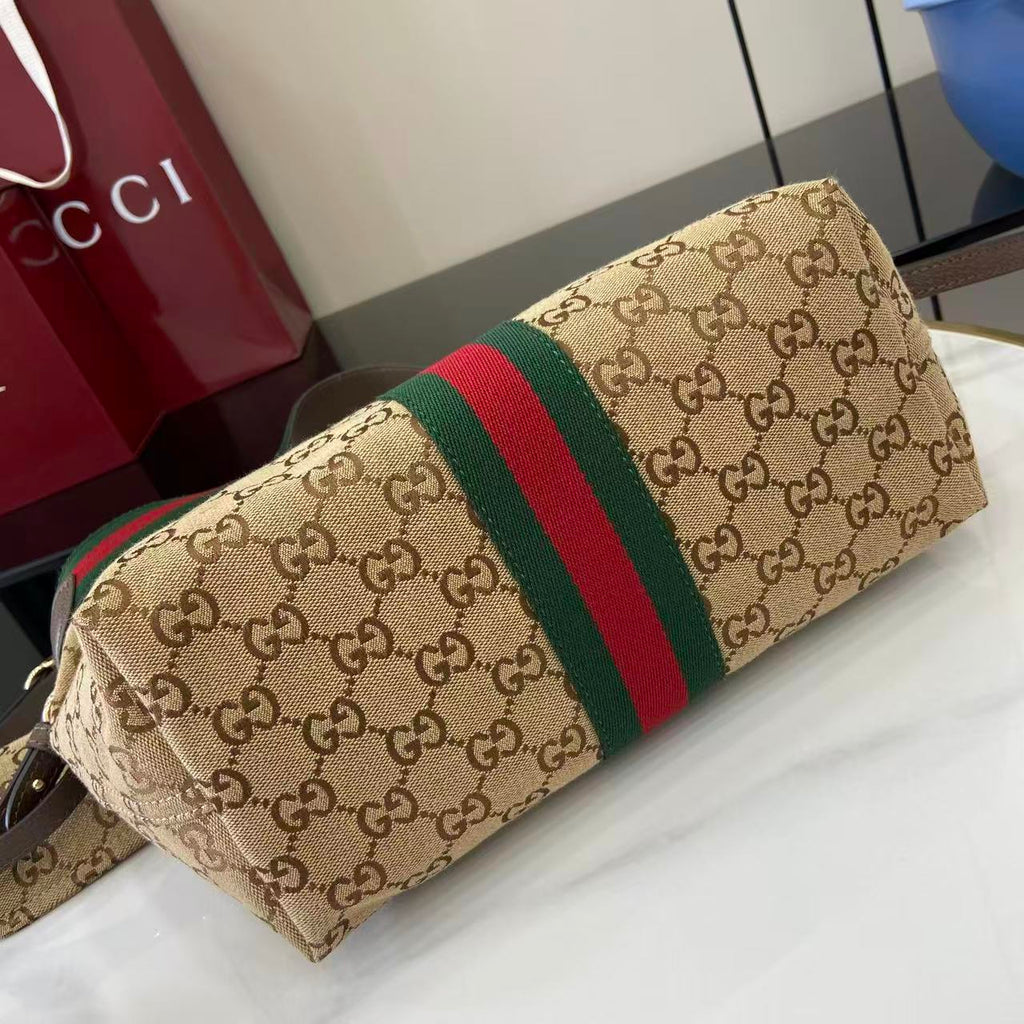 GG  25 Giglio 25cm Bag Beige Canvas Leather 292388