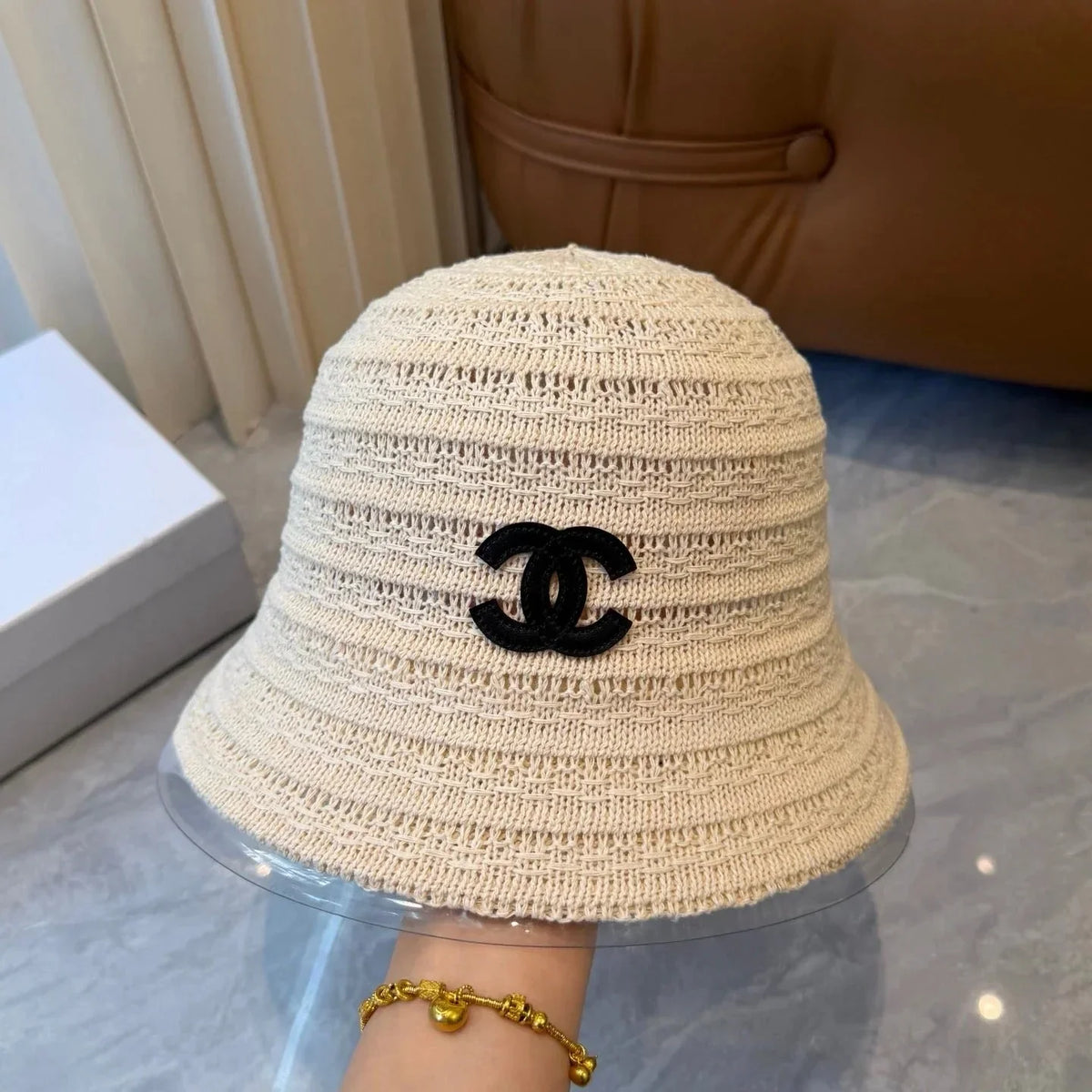 CHA  Knitted Straw Hat 229240