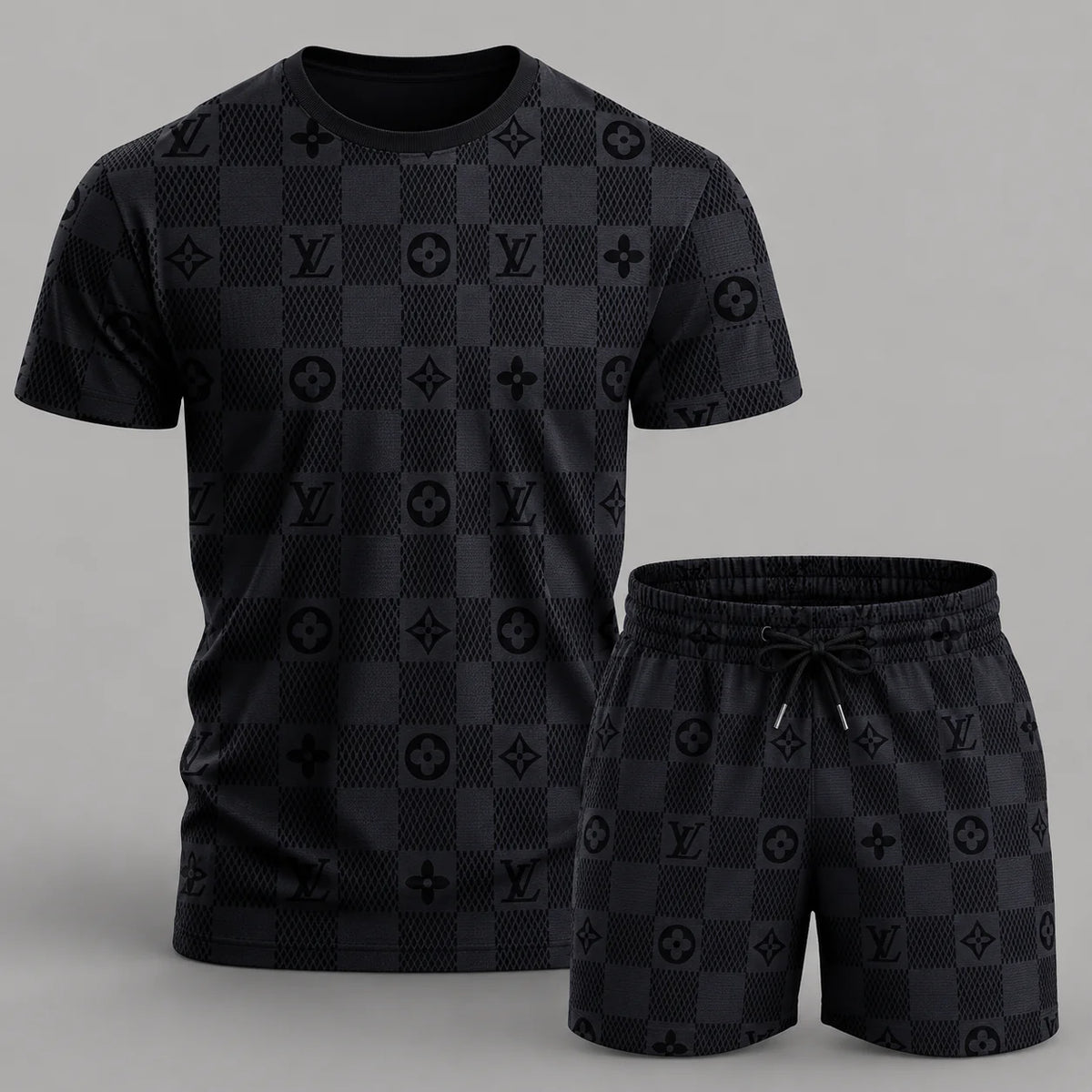 Men's Fashion Printed Short Sleeve Suit 3D1026070804