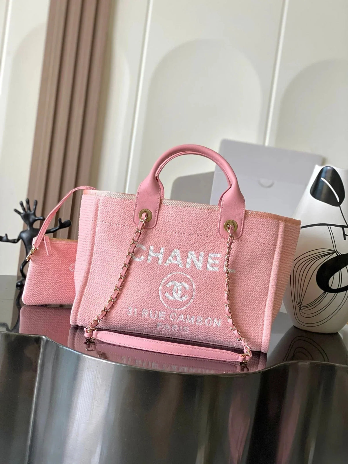 CHA  2026 Deauville Bag Pink Canvas