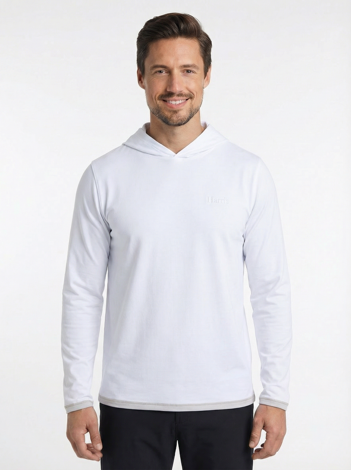 Men's Peruvian Cotton Reversible Hoodie - White / Grey