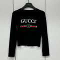 New Fashion Women's GG Logo Print Long Sleeve Top DM1326091829